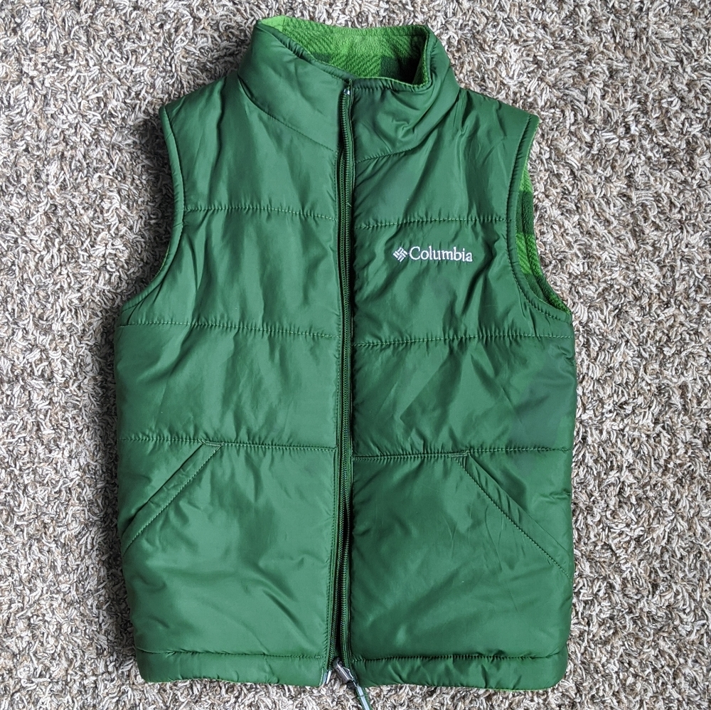 Columbia Reversible Vest Boys XS (6/7) Green